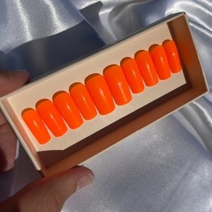 Neon Orange Press On Nails